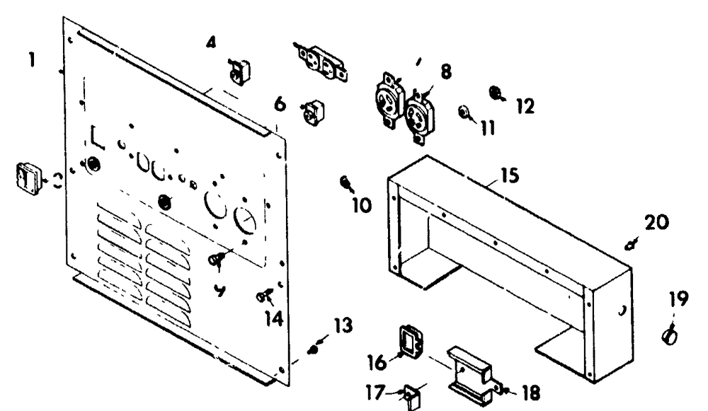 Receptacle Panel Diagram and Parts List for 8923-0-4W112  Briggs and Stratton Generator